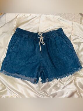 👑 Size XSmall Cute Madewell Dark Blue Denim Drawstring Shorts